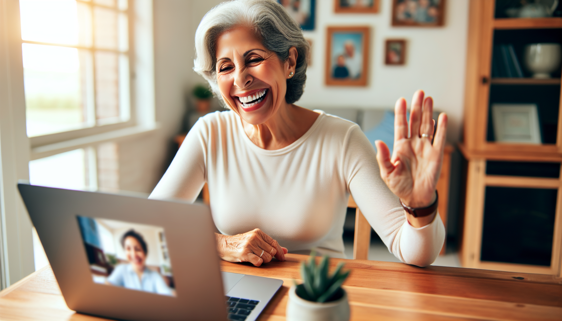 Grandmother enjoying video call with grandchildren